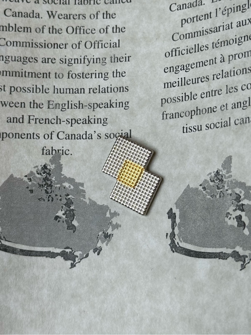Vintage Office of the Commissioner of Official Languages Metalic Pin Brooch